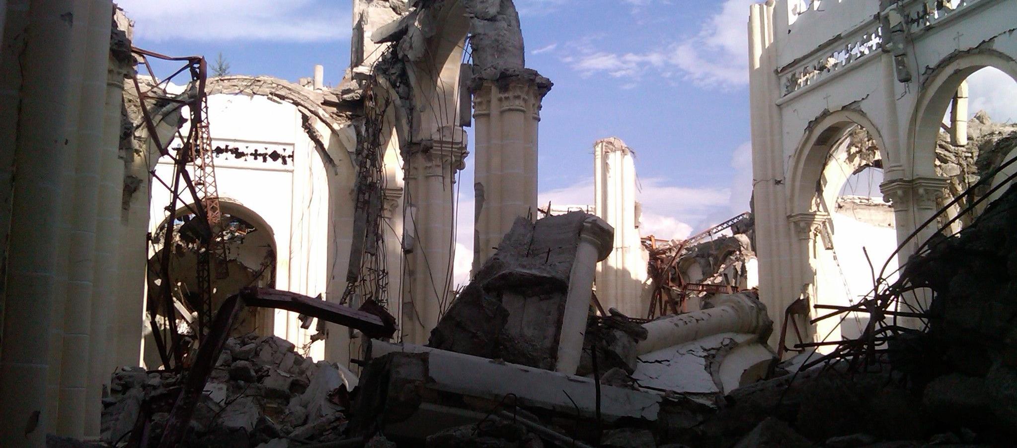 Ruins of Cathedral in Haiti following earthquake